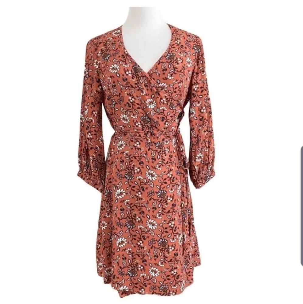 #126 Frank and Oak Ladies Flower Print Dress Size Medium - Picture 2 of 11